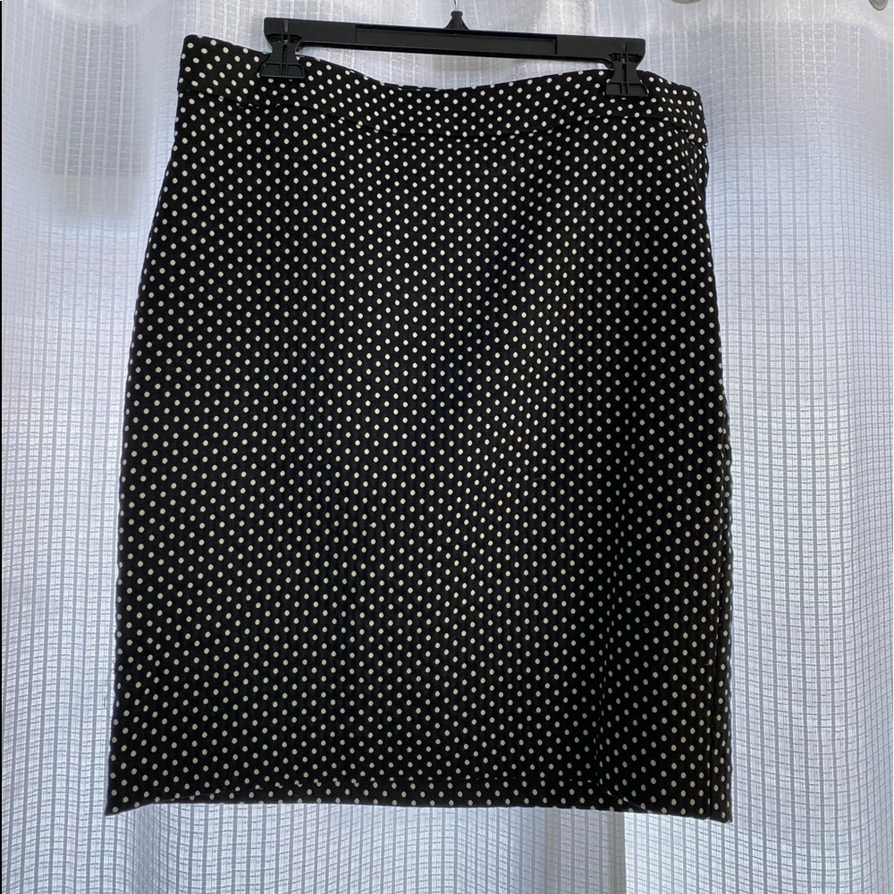 Elle Large Black with white polkadots elastic waist pencil skirt